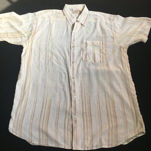 #76 Ten 2 One Basic Slim Fit Athletic Button-Down Shirt Men's Sz M Short Sleeve